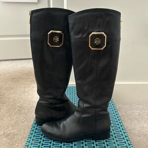Tory Burch Lawrie Riding Boot- Black Leather- good condition- size 6.5